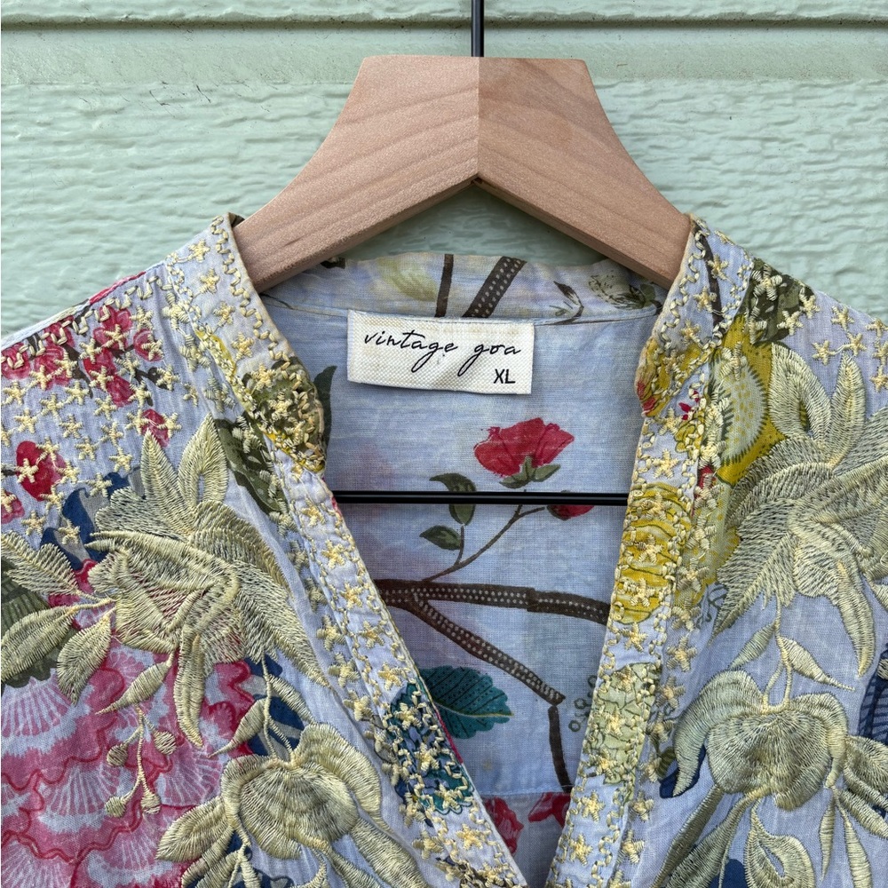 Vintage Goa Indian Cotton Long Sleeve Top. Size Extra Large. - Picture 3 of 4